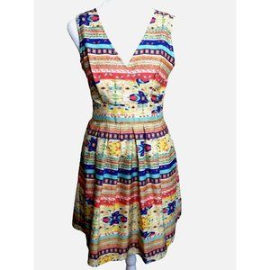 Maison Jules Colorful Summer Retro Mini Dress Size 8